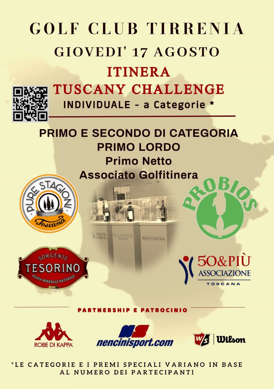 ITINERA TUSCANY CHALLENGE-partenze visionabili sul sito Golfitinera